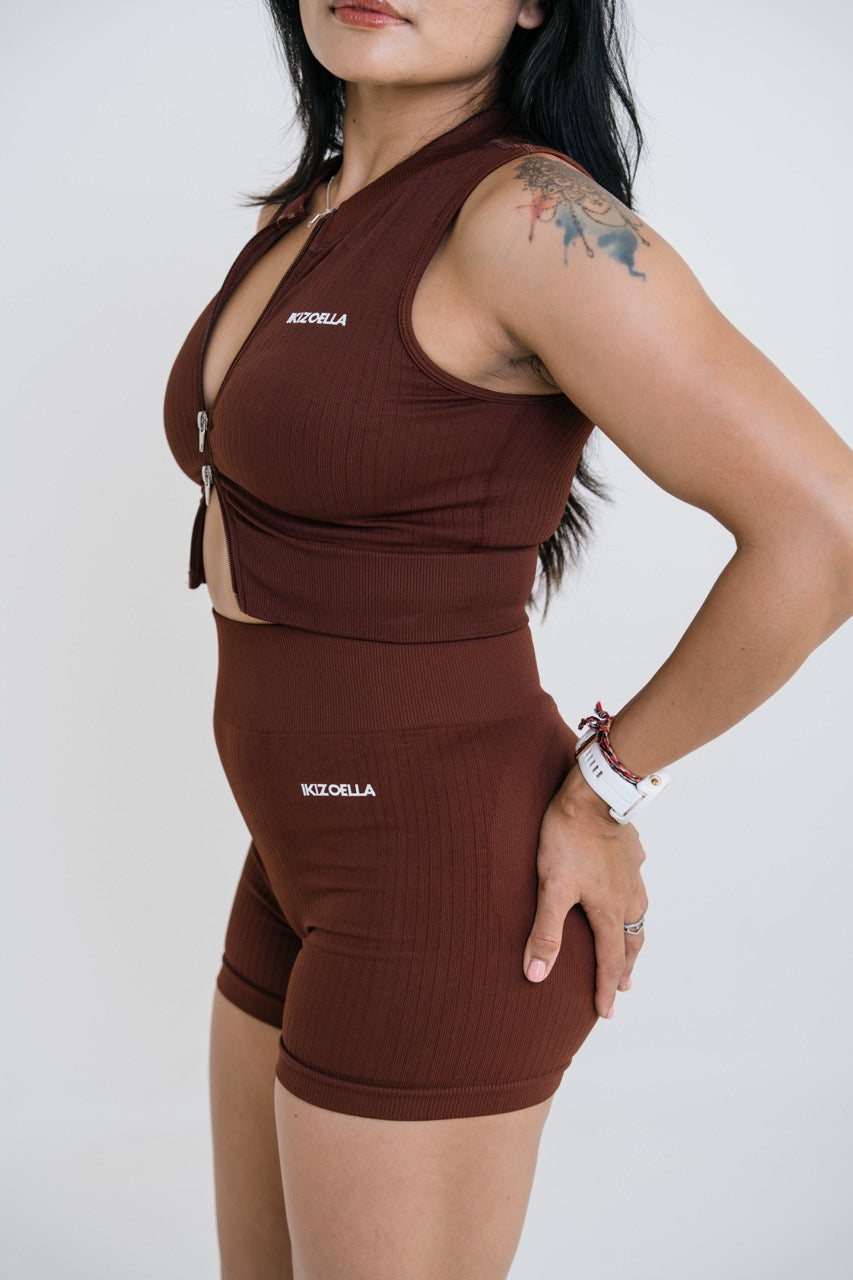 Ribbing Double Zip Top